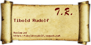 Tibold Rudolf névjegykártya